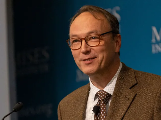 Guido Hülsmann at the Human Action Conference, 2024